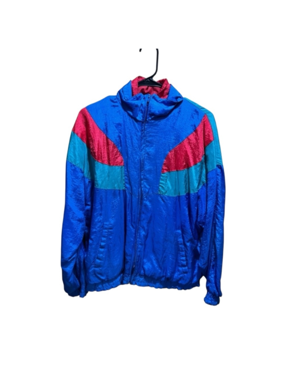 Vintage Men's Medium Winning Streak Winder breaker Jacket 1990 Blue Teal